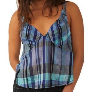 Free People | Plaid Cotton Tank Top